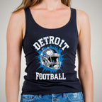 Detroit Football Rhinestone Shirt: Sparkly Game Day Tee DTF Rhinestone Mix