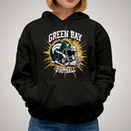 Green Bay Rhinestone Football Shirt: Game Day Bling T-Shirt DTF Rhinestone Mix