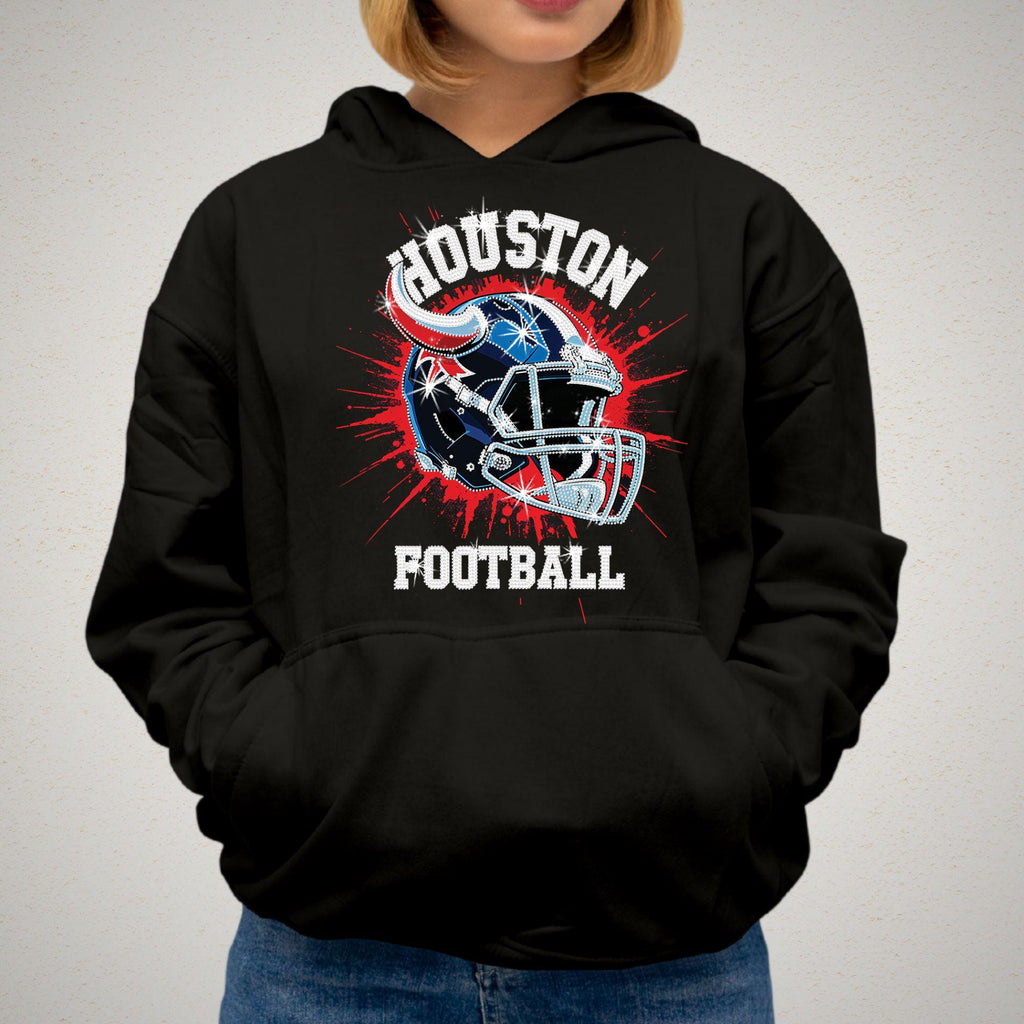 Houston Football Rhinestone Shirt: Sparkling Game Day Tee