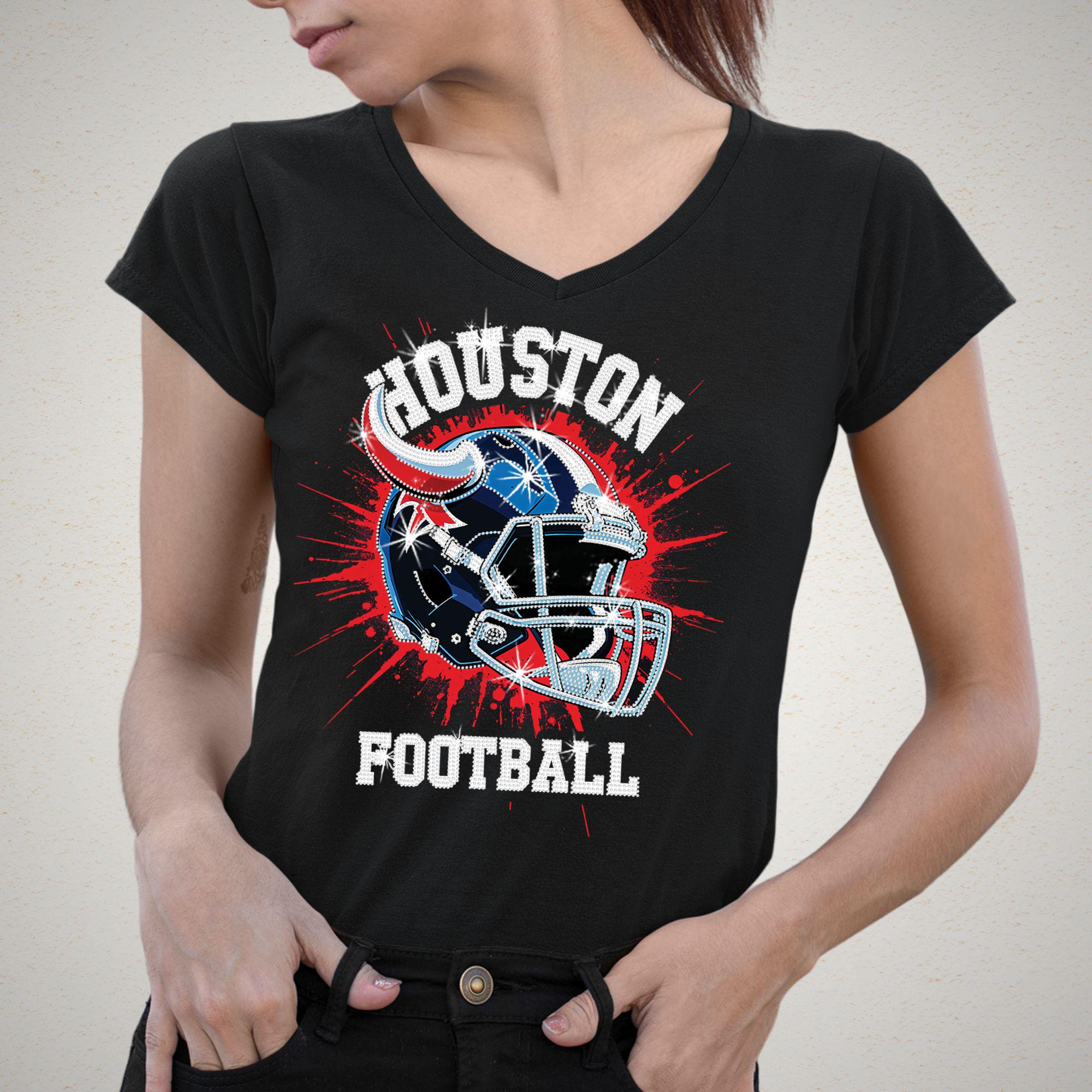 Houston Football Rhinestone Shirt: Sparkling Game Day Tee Secondary image
