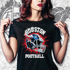 Houston Football Rhinestone Shirt: Sparkling Game Day Tee
