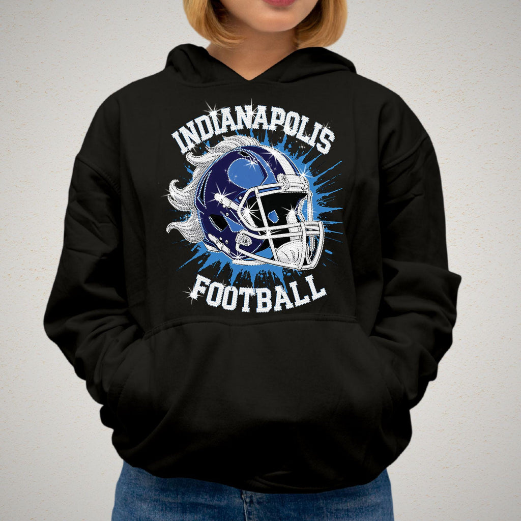 Indianapolis Football Rhinestone Shirt: Sparkling Game Day Tee DTF Rhinestone Mix