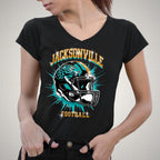 Jacksonville Rhinestone Bling Football T-Shirt: Game Day Tee DTF and Rhinestone Mix