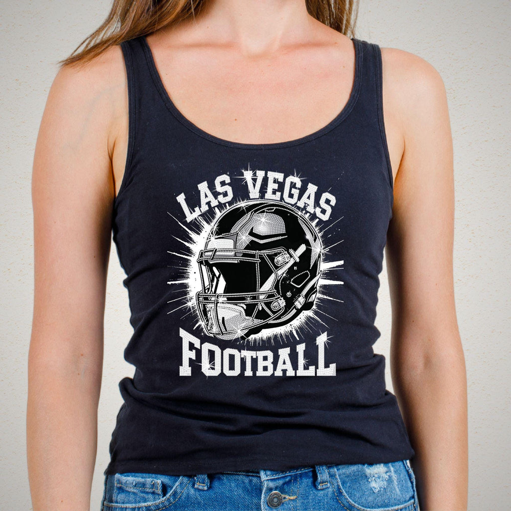 Las Vegas Football Rhinestone Shirt: Game Day Sparkle Tee DTF Rhinestone Mix