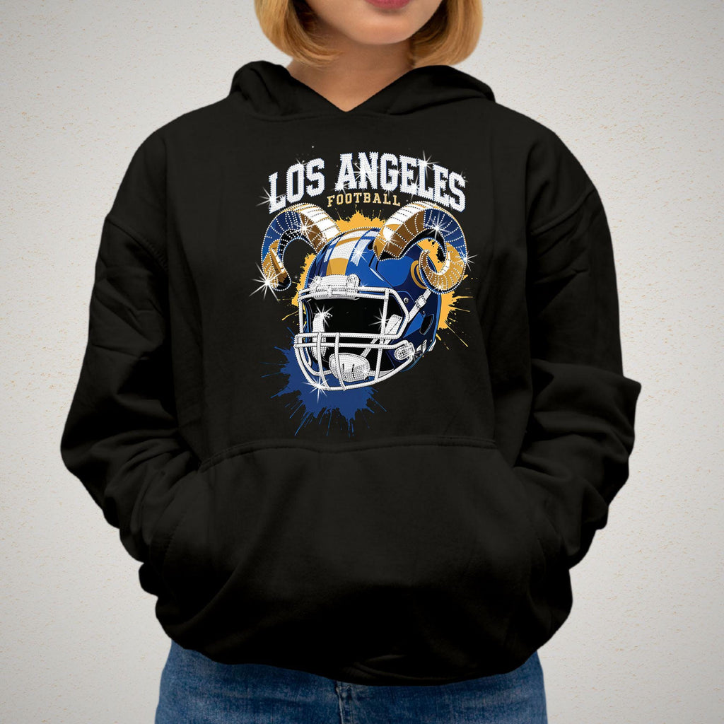Los Angeles Rhinestone Football Shirt: Game Day Tailgate Tee