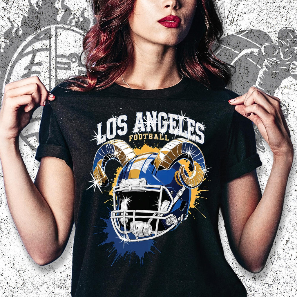 Los Angeles Rhinestone Football Shirt: Game Day Tailgate Tee