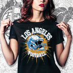Los Angeles Football Rhinestone Shirt: Sparkly DTF Tee, LA Tailgate Outfit DTF Rhinestone Mix