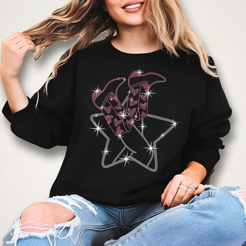 Rhinestone Cowgirl Boots T-Shirt: Sparkly Western Bachelorette Party
