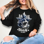 Dallas Sparkly Rhinestone Football Shirt: Game Day Bling DTF Rhinestone Mix