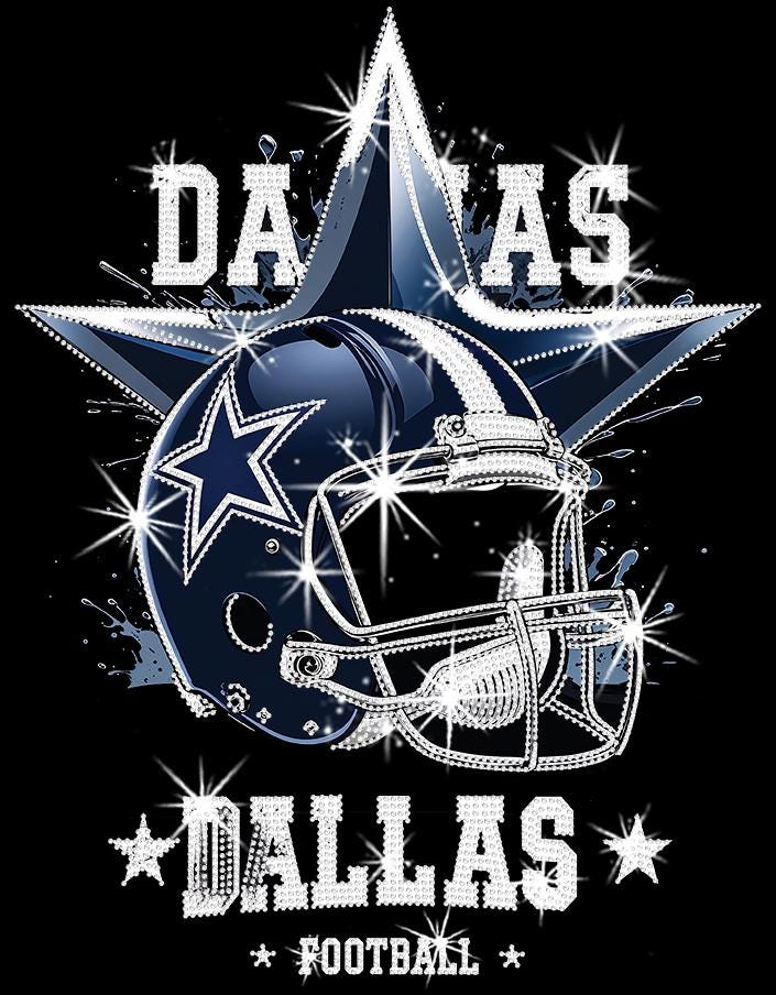 Dallas Sparkly Rhinestone Football Shirt: Game Day Bling DTF Rhinestone Mix