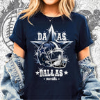 Dallas Sparkly Rhinestone Football Shirt: Game Day Bling DTF Rhinestone Mix