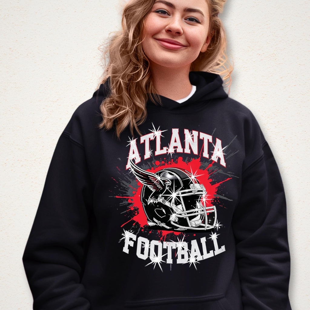 Atlanta Football Rhinestone T-Shirt: Game Day Bling Tee DTF Rhinestone Mix