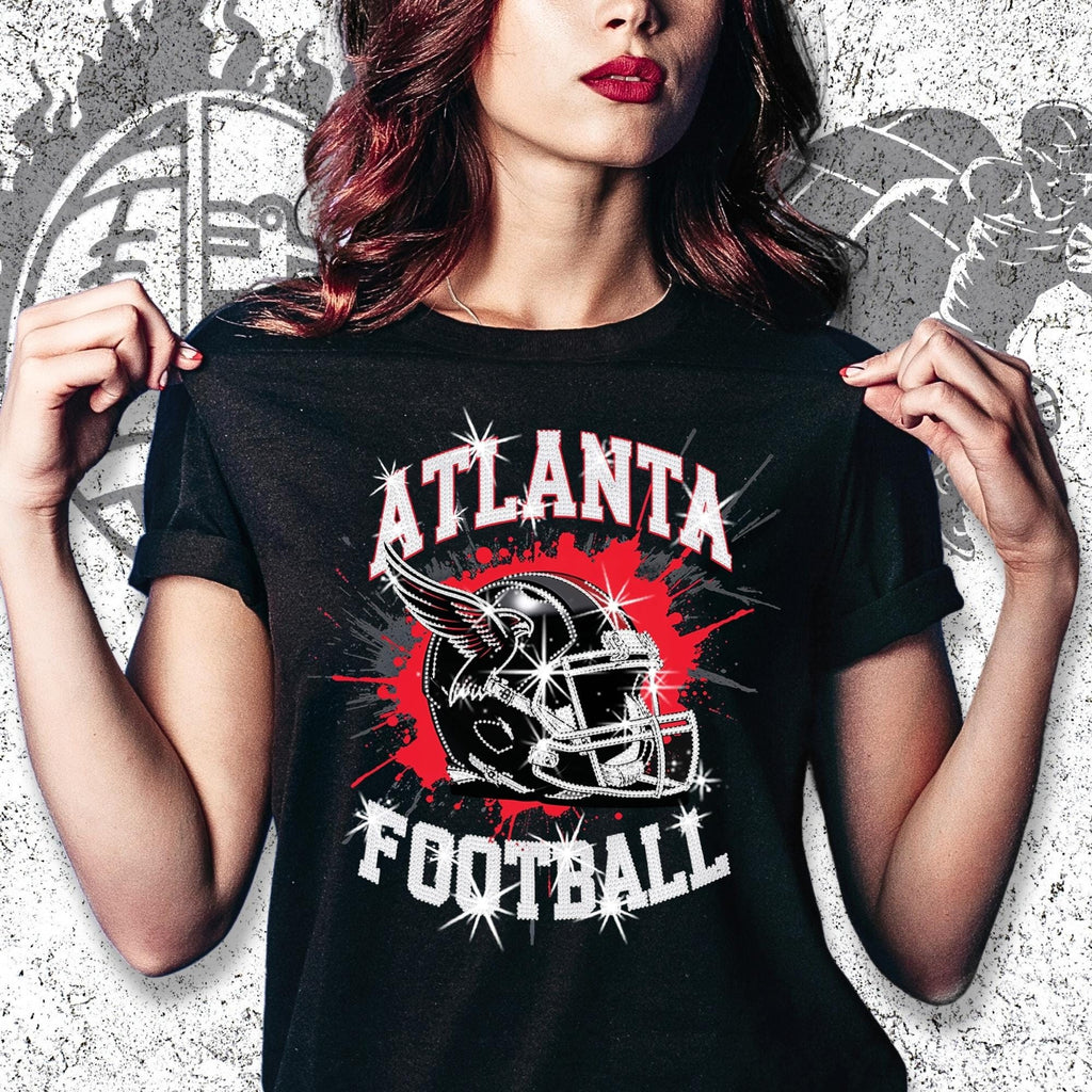Atlanta Football Rhinestone T-Shirt: Game Day Bling Tee DTF Rhinestone Mix