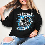 Carolina Rhinestone Game Day Shirt: Sparkly Football Fan Tee DTF and Rhinestone Mix