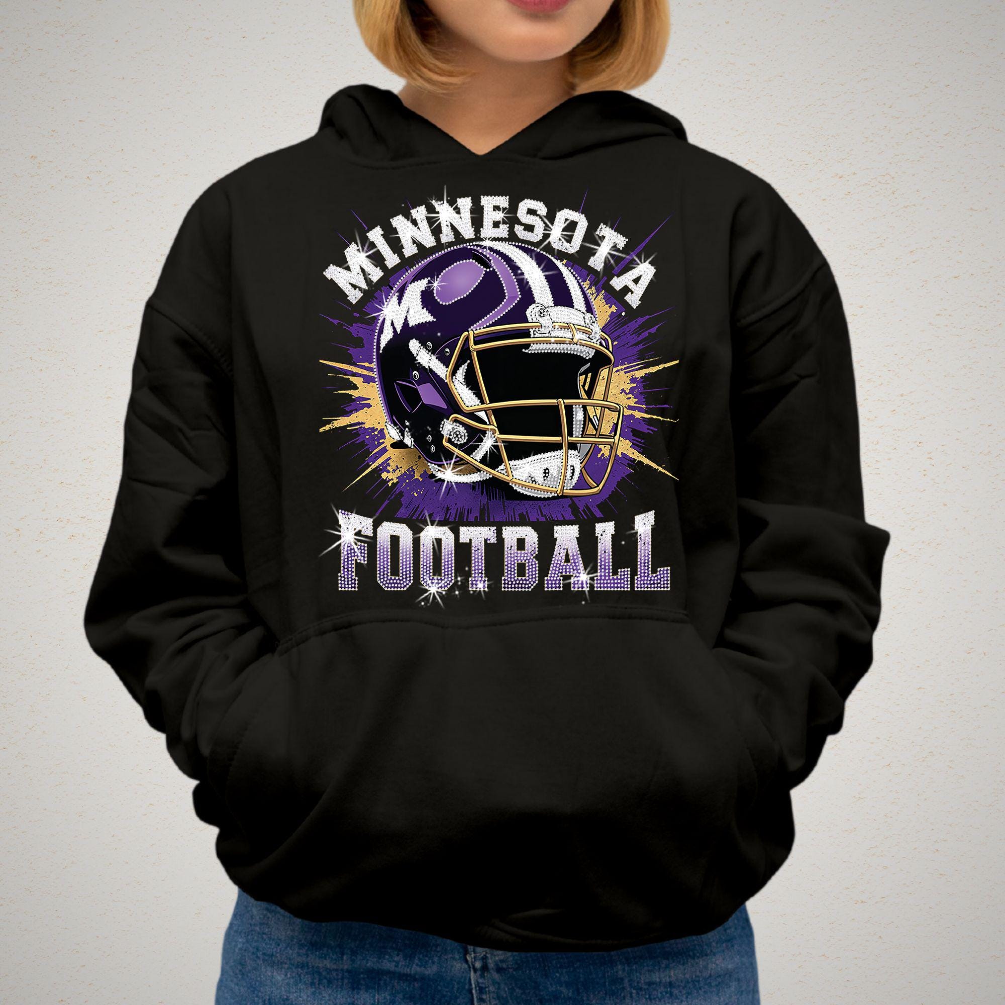 Minnesota Football Rhinestone Tee: Bling Game Day Shirt DTF Rhinestone Mix