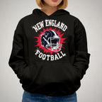 New England Sparkly Rhinestone Football Shirt: Game Day Bling Tee DTF and Rhinestone Mix