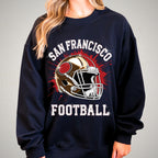San Francisco Football Rhinestone Shirt: Bling Team Tee, Game Day Style DTF and Rhinestone Mix