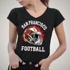 San Francisco Football Rhinestone Shirt: Bling Team Tee, Game Day Style DTF and Rhinestone Mix
