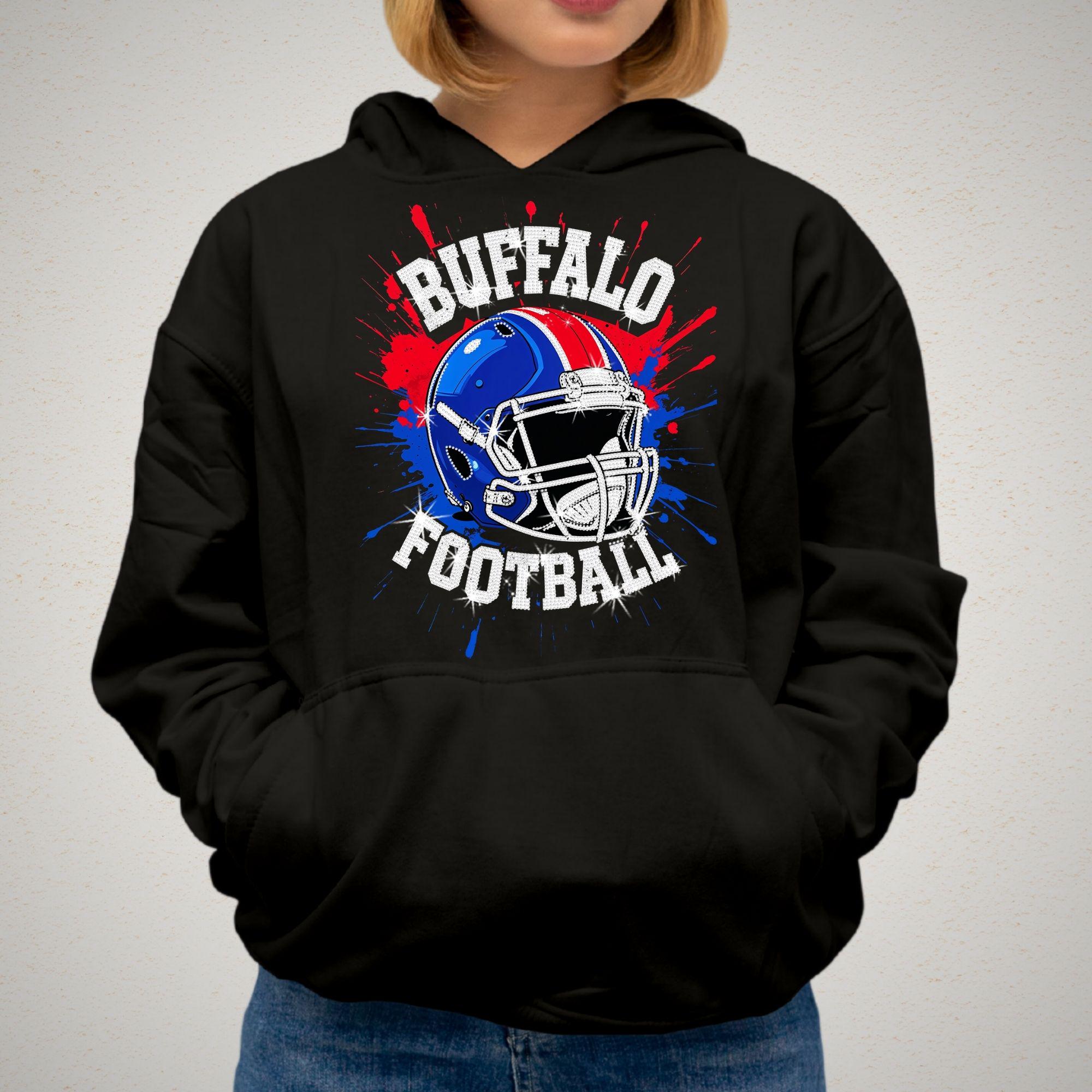 Buffalo Football Rhinestone Shirt: Game Day Bling Tee DTF and Rhinestone Mix