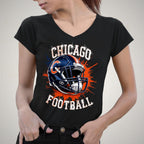 Chicago Football Bling Shirt: Rhinestone Game Day Tee DTF and Rhinestone Mix