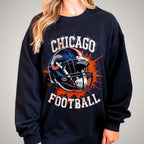 Chicago Football Bling Shirt: Rhinestone Game Day Tee DTF and Rhinestone Mix