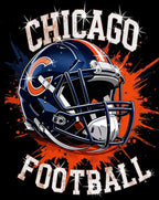 Chicago Football Bling Shirt: Rhinestone Game Day Tee DTF and Rhinestone Mix