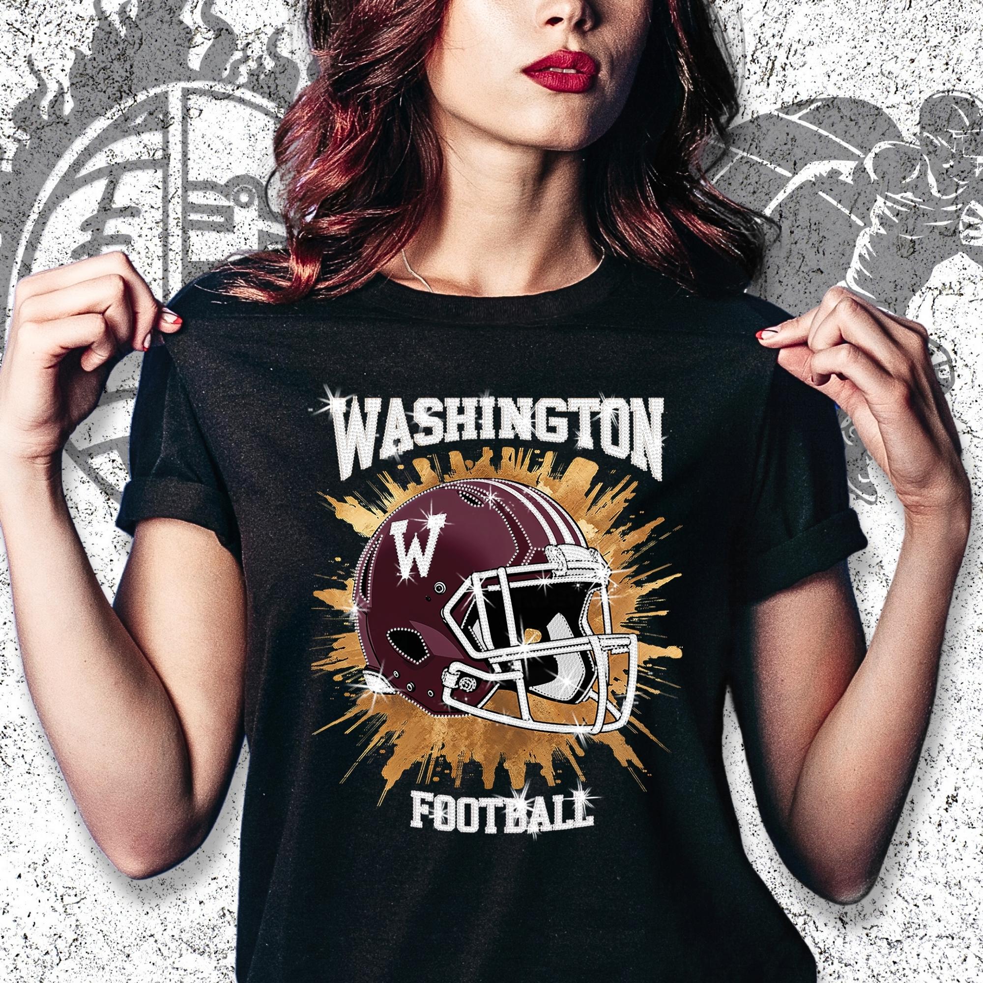 Washington Football Rhinestone Shirt: Game Day Bling Tee DTF and Rhinestone Mix Main image
