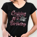 Custom Rhinestone Cruising Birthday Shirt: Personalized Bling Tee
