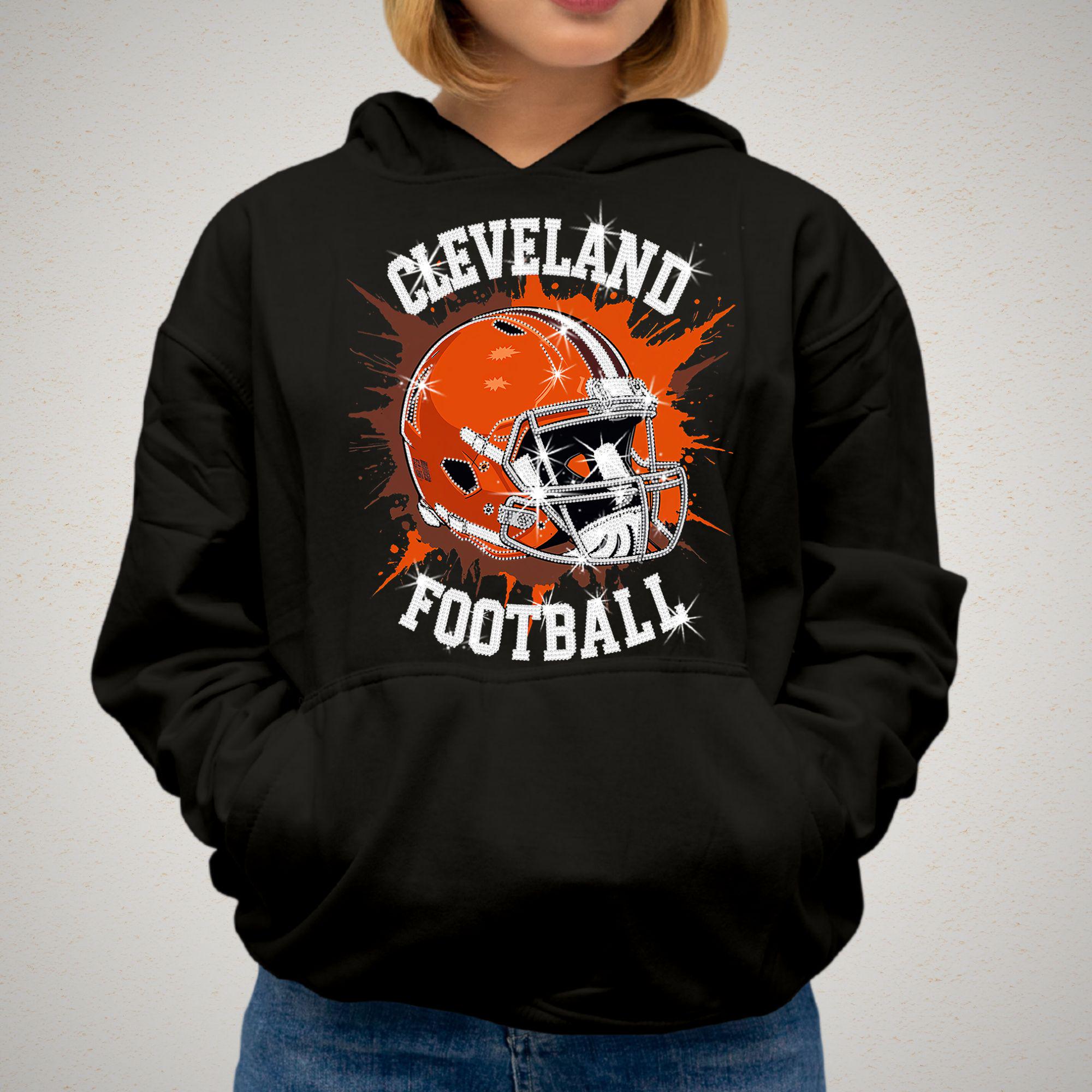 Cleveland Football Rhinestone DTF Shirt: Game Day Fan Tee