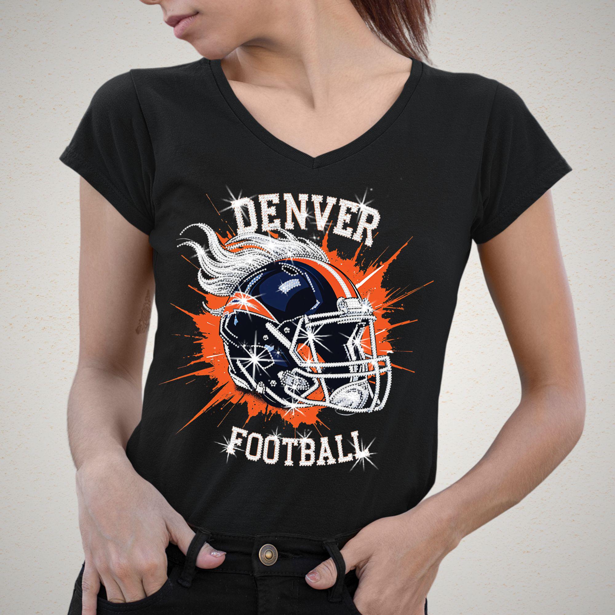 Denver Football Rhinestone Game Day Shirt: Football Fan Gear
