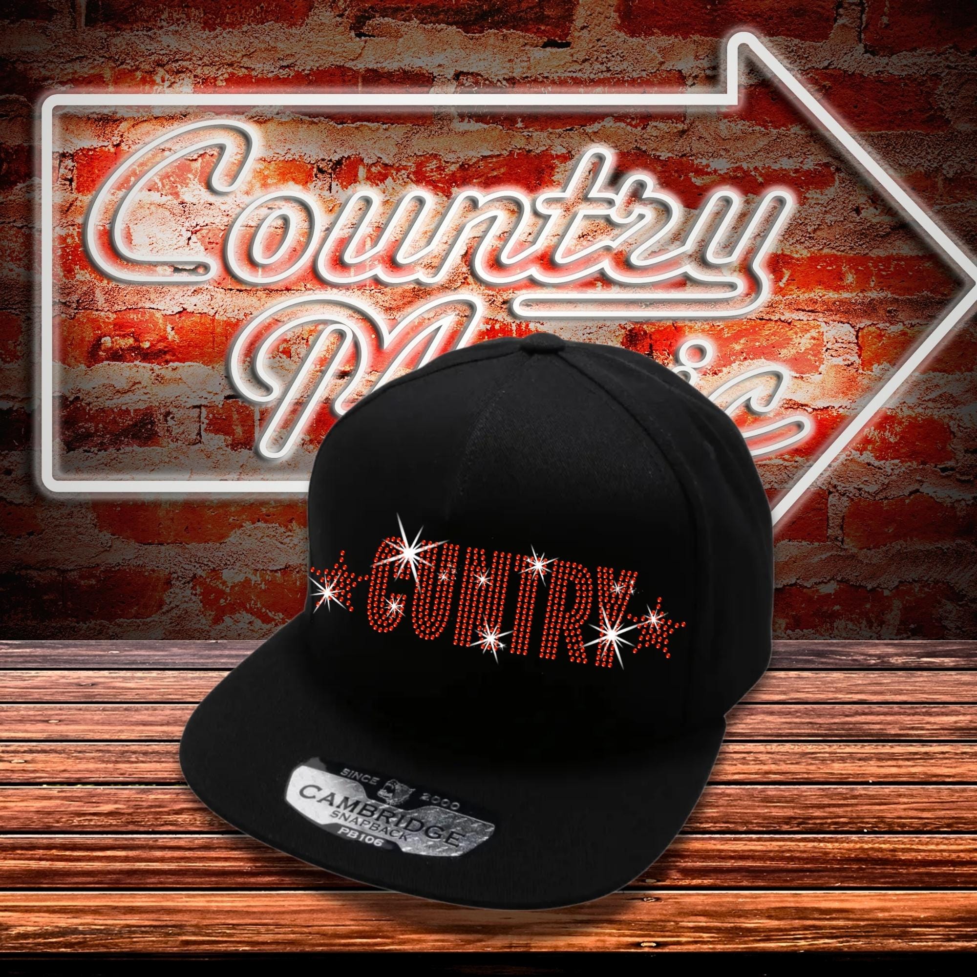 Rhinestone CUNTRY Snapback Hat: Western Concert Cowgirl Bachelorette Main image