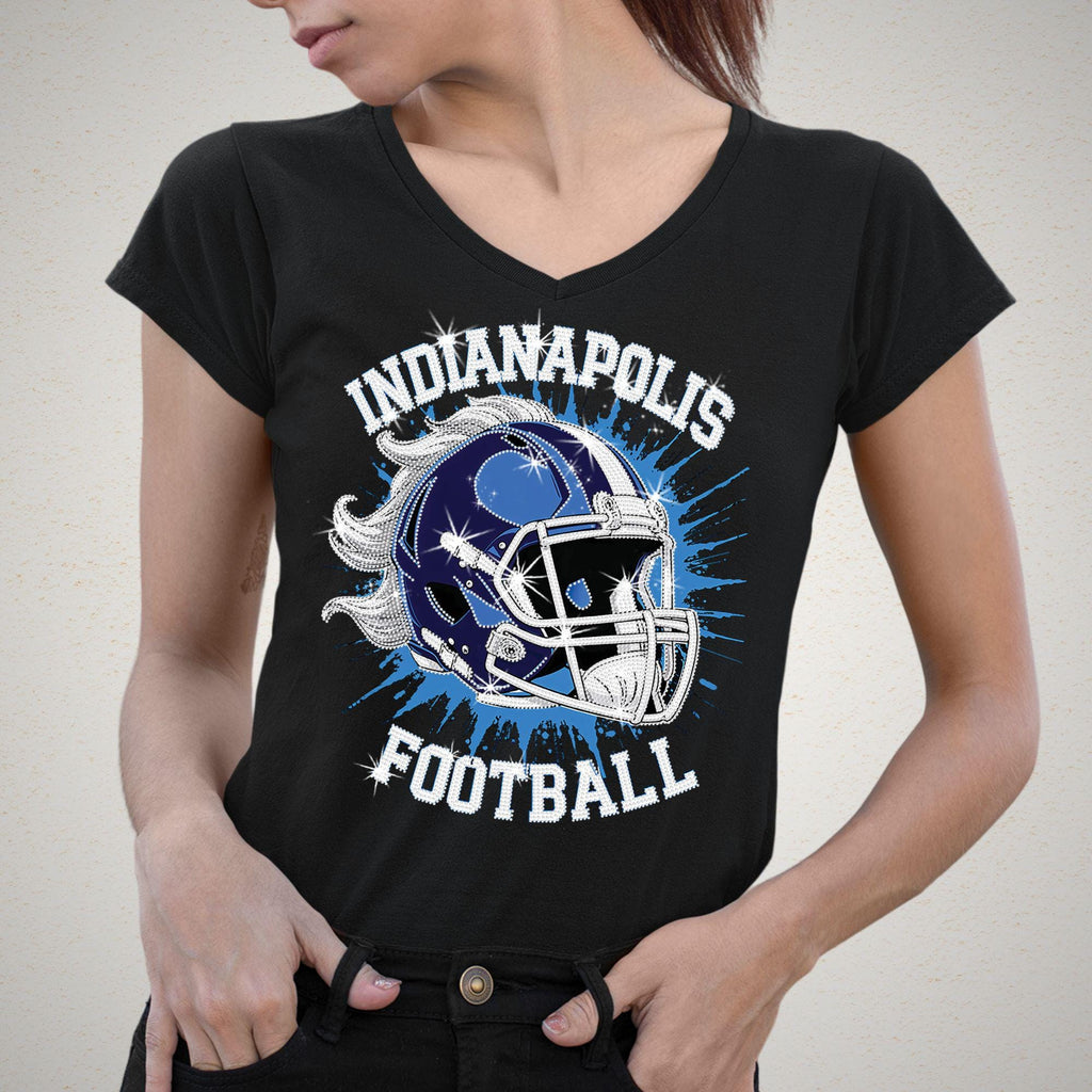 Indianapolis Football Rhinestone Shirt: Sparkling Game Day Tee DTF Rhinestone Mix