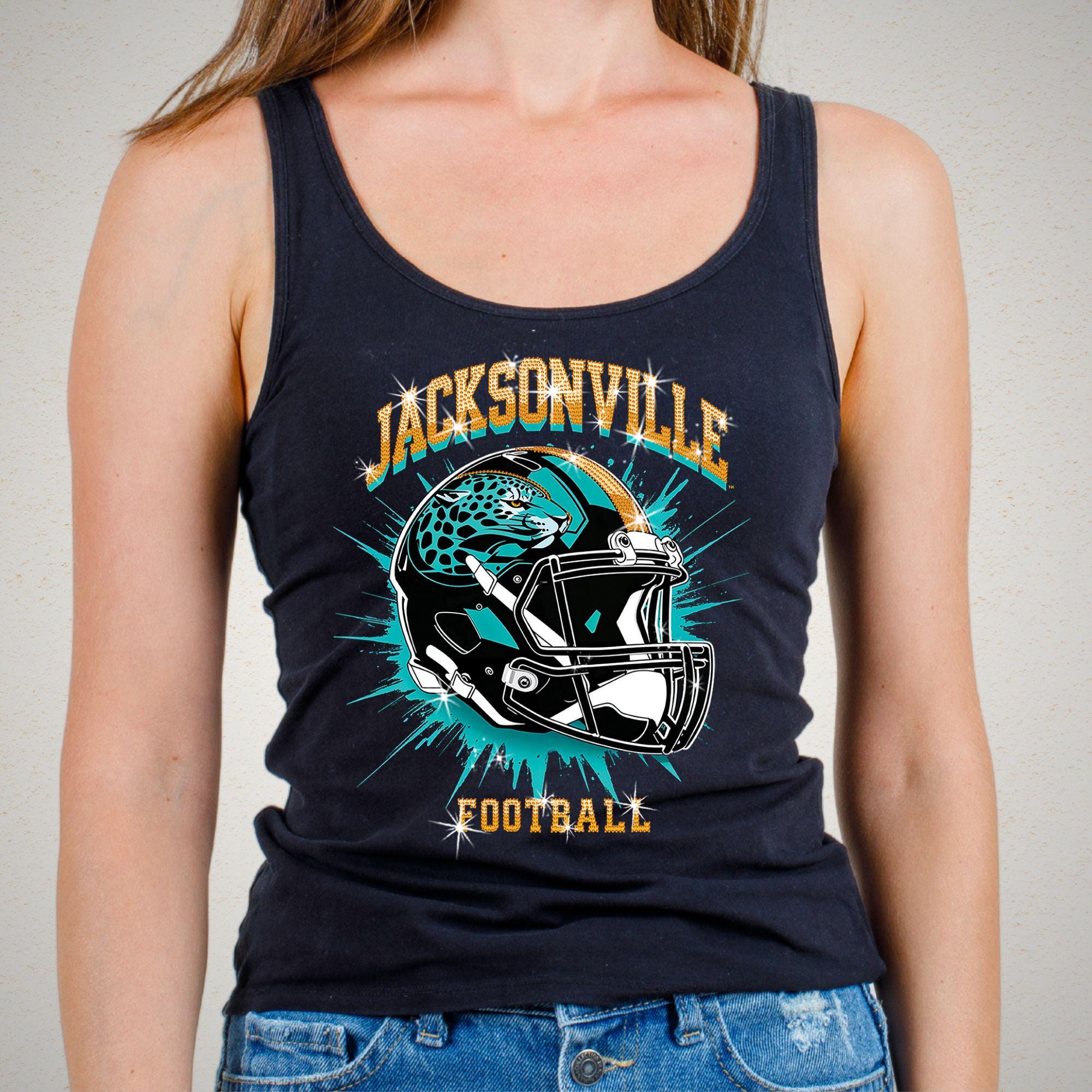 Jacksonville Rhinestone Bling Football T-Shirt: Game Day Tee DTF and Rhinestone Mix Secondary image