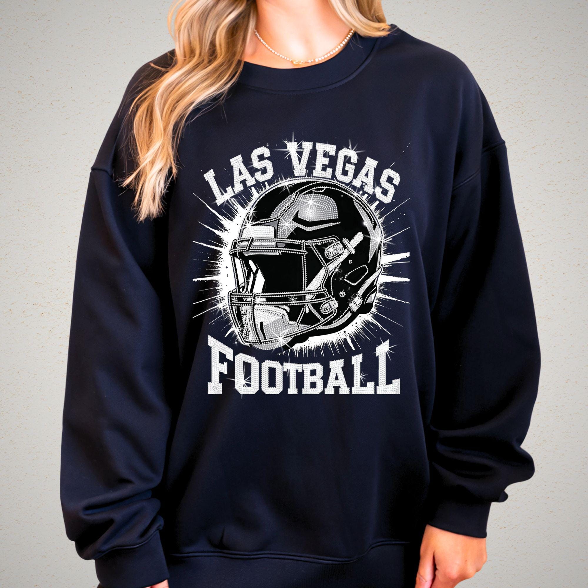 Las Vegas Football Rhinestone Shirt: Game Day Sparkle Tee DTF Rhinestone Mix