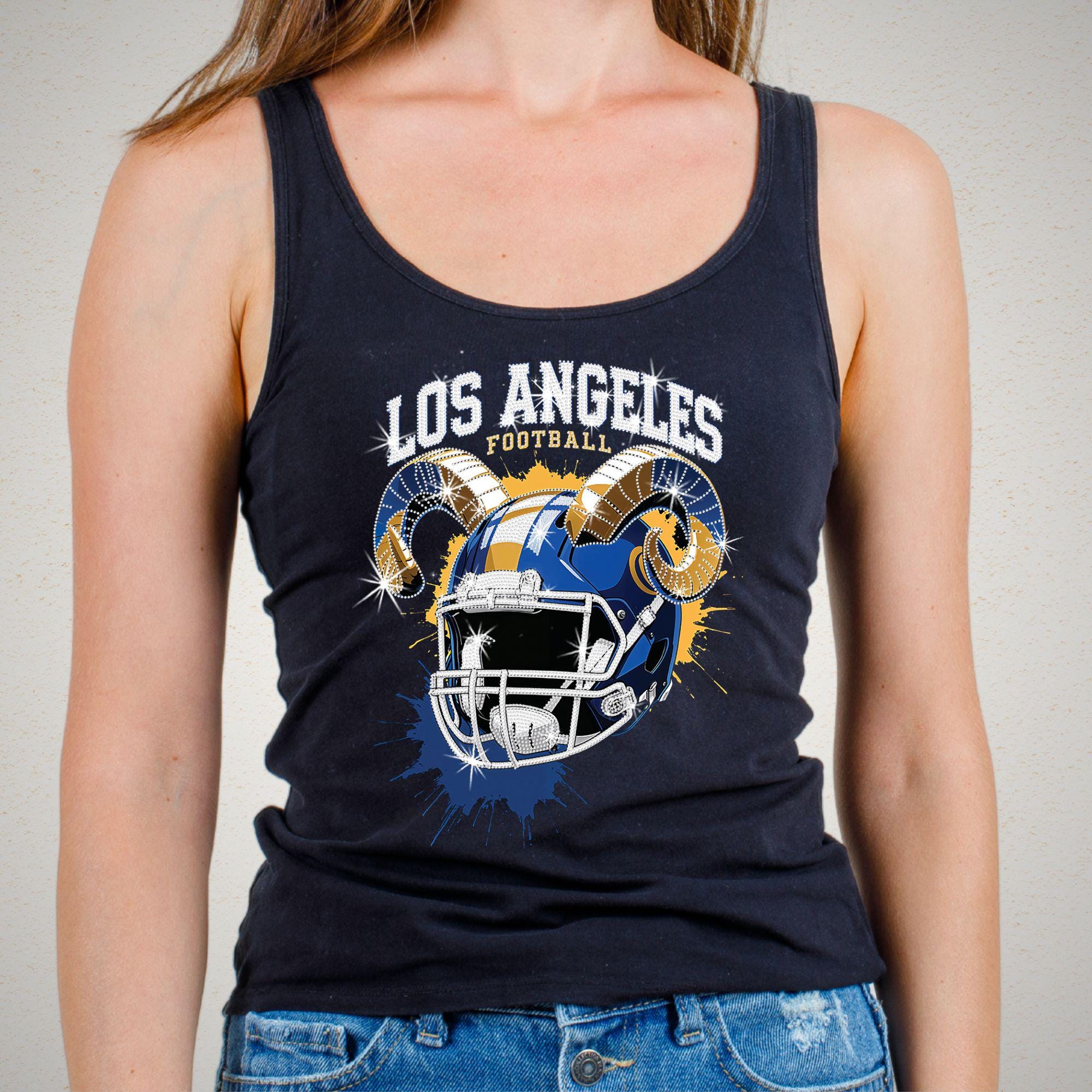 Los Angeles Rhinestone Football Shirt: Game Day Tailgate Tee
