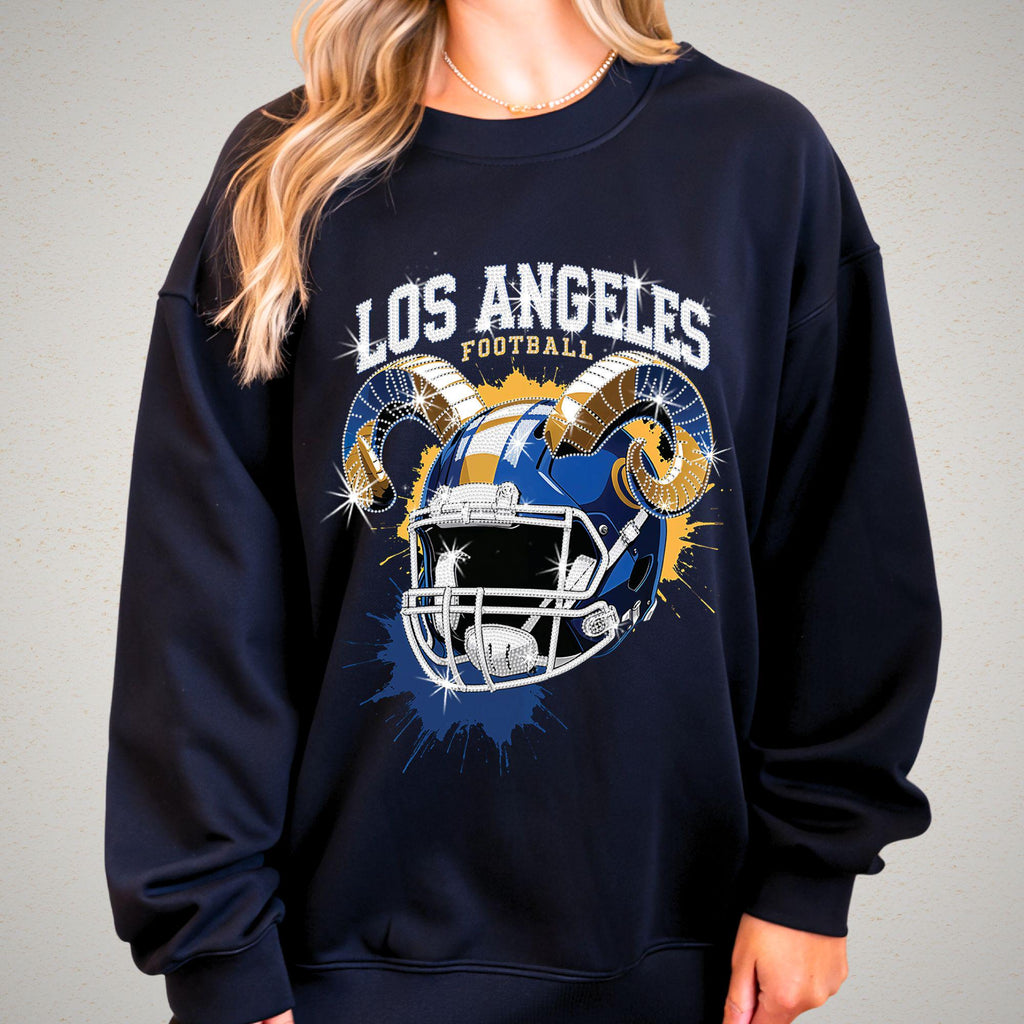 Los Angeles Rhinestone Football Shirt: Game Day Tailgate Tee