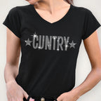 Sparkly Rhinestone Country Music Shirt: Funny Western Cowgirl Tee