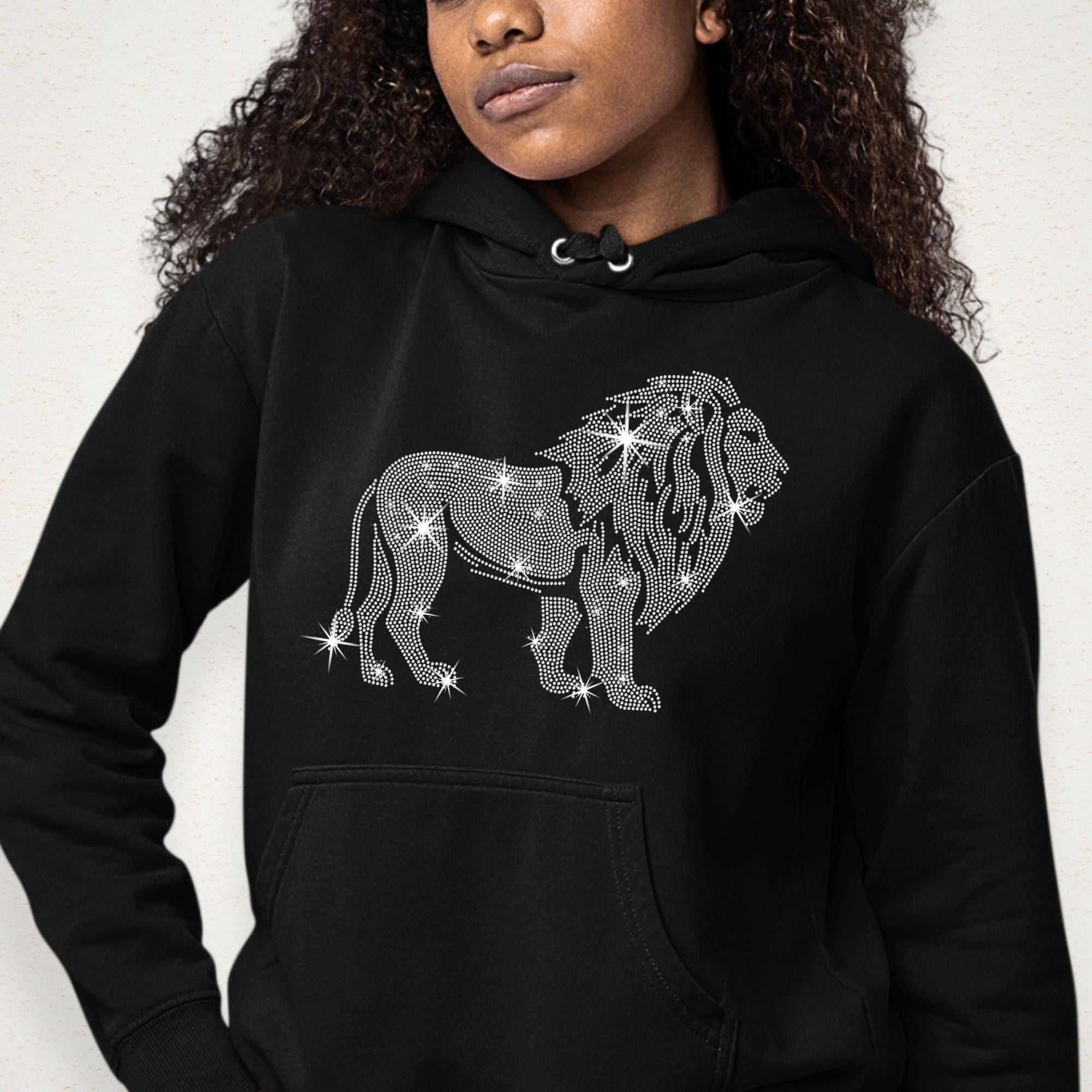 Rhinestone Lion Shirt: Sparkly Animal Tee, Trendy Women's Top