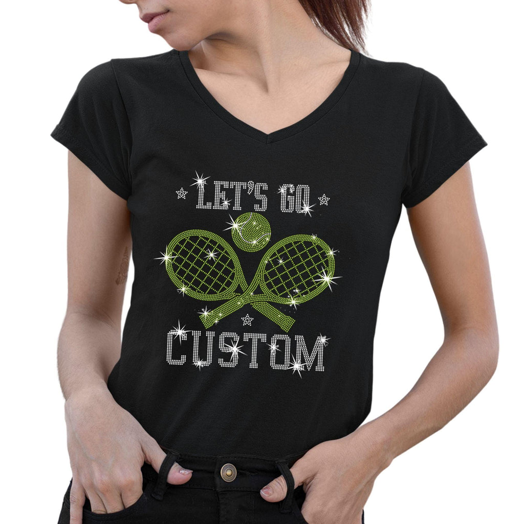 Custom Rhinestone Tennis T-Shirt: Personalized Sports Tee
