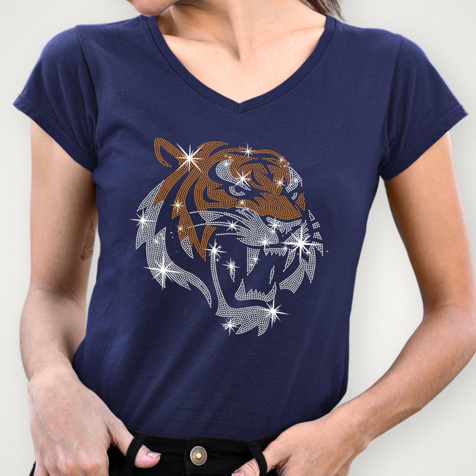 Rhinestone Tiger T-Shirt: Sparkly Animal Lover Gift