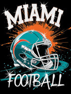 Miami Football Rhinestone Shirt: Sparkly Game Day Tee DTF Rhinestone Mix