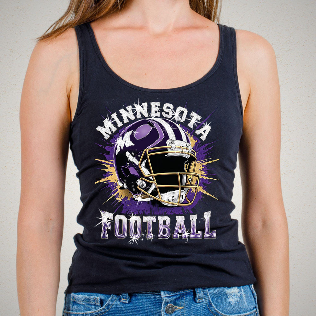 Minnesota Football Rhinestone Tee: Bling Game Day Shirt DTF Rhinestone Mix