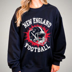 New England Sparkly Rhinestone Football Shirt: Game Day Bling Tee DTF and Rhinestone Mix