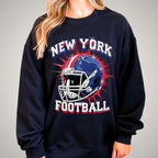 New York Football Rhinestone Shirt: Sparkly Game Day Apparel DTF and Rhinestone Mix