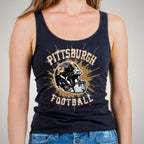 Pittsburgh Rhinestone Football Shirt: Game Day Bling Tee DTF and Rhinestone Mix