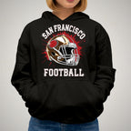 San Francisco Football Rhinestone Shirt: Bling Team Tee, Game Day Style DTF and Rhinestone Mix