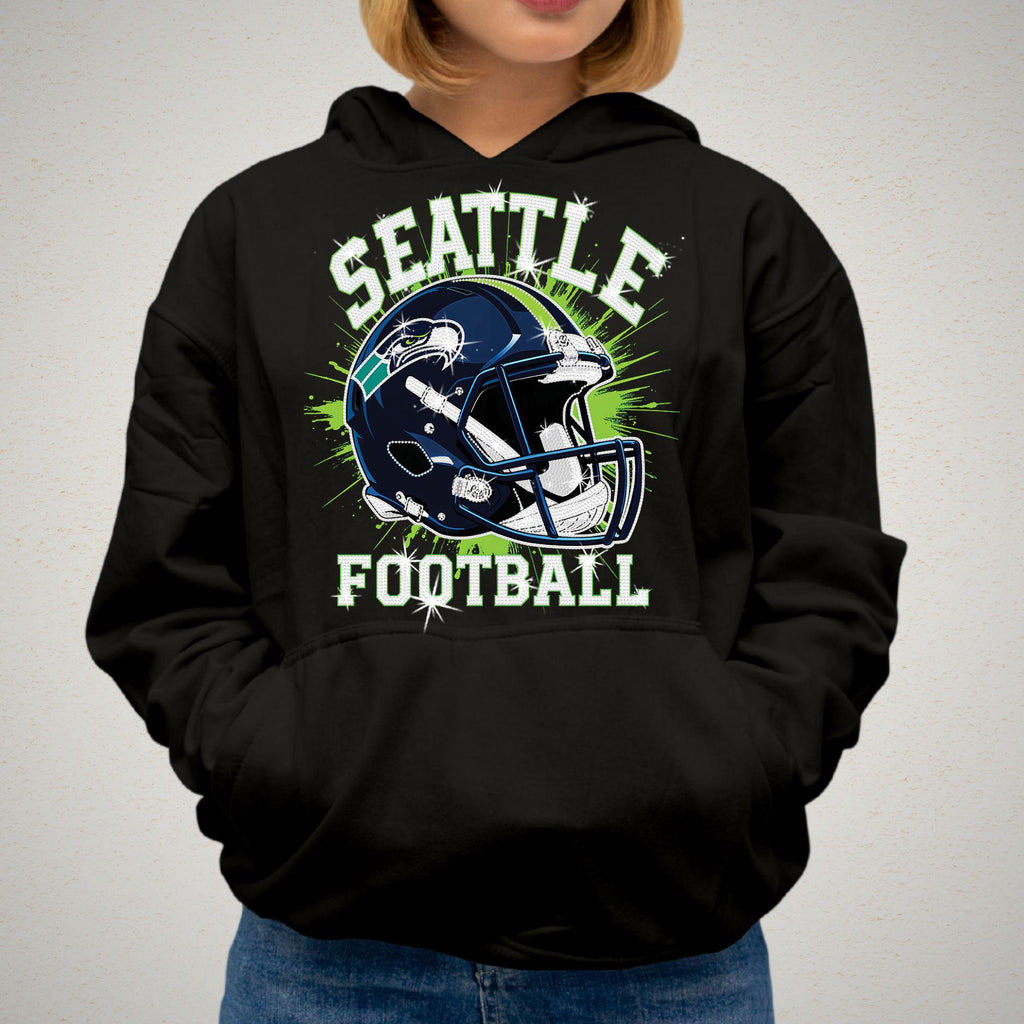 Seattle Football Rhinestone Shirt: Sparkly Game Day Tee