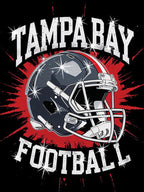 Tampa Bay Football Rhinestone Shirt: Game Day Sparkle Tee DTF and Rhinestone Mix