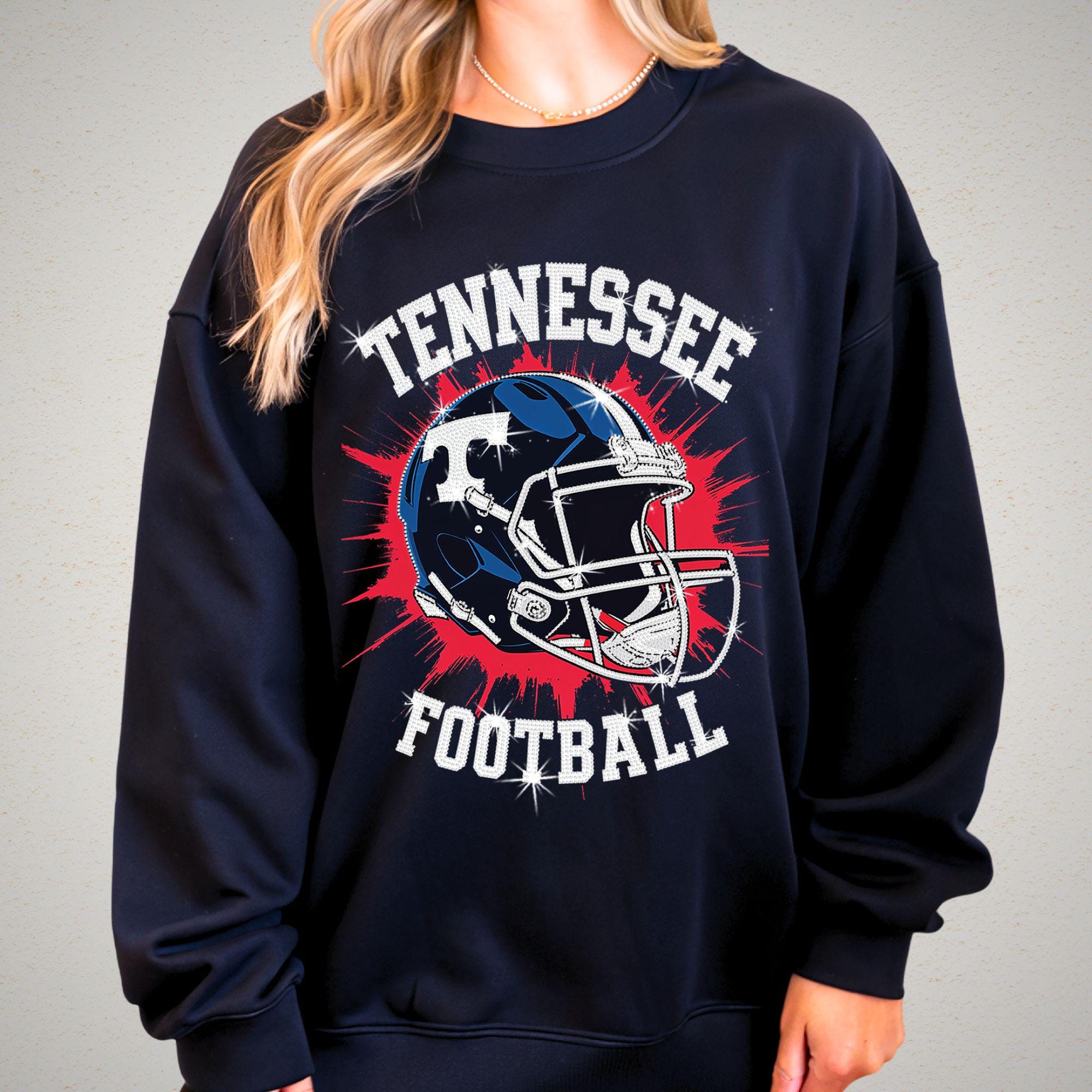 Tennessee Football Rhinestone Bling Shirt: Game Day Tee DTF and Rhinestone Mix