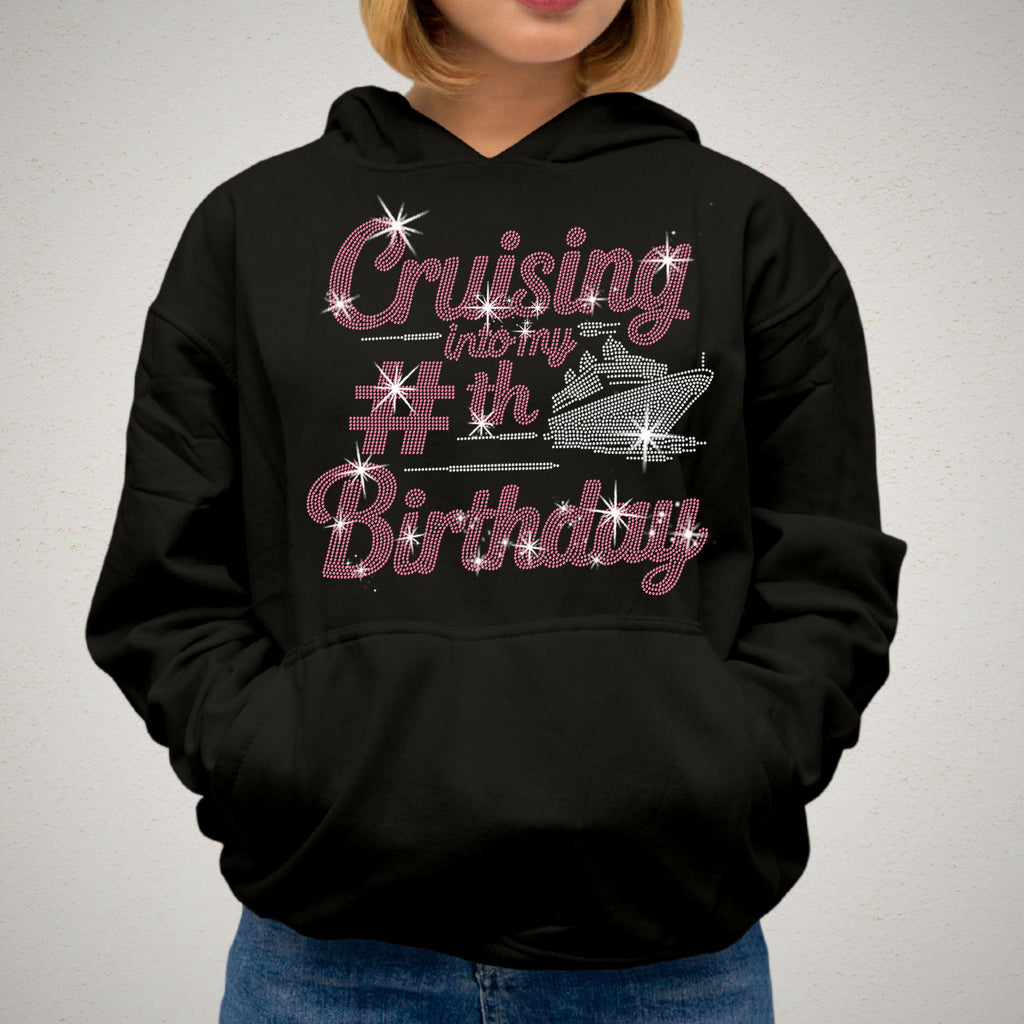 Custom Rhinestone Cruising Birthday Shirt: Personalized Bling Tee